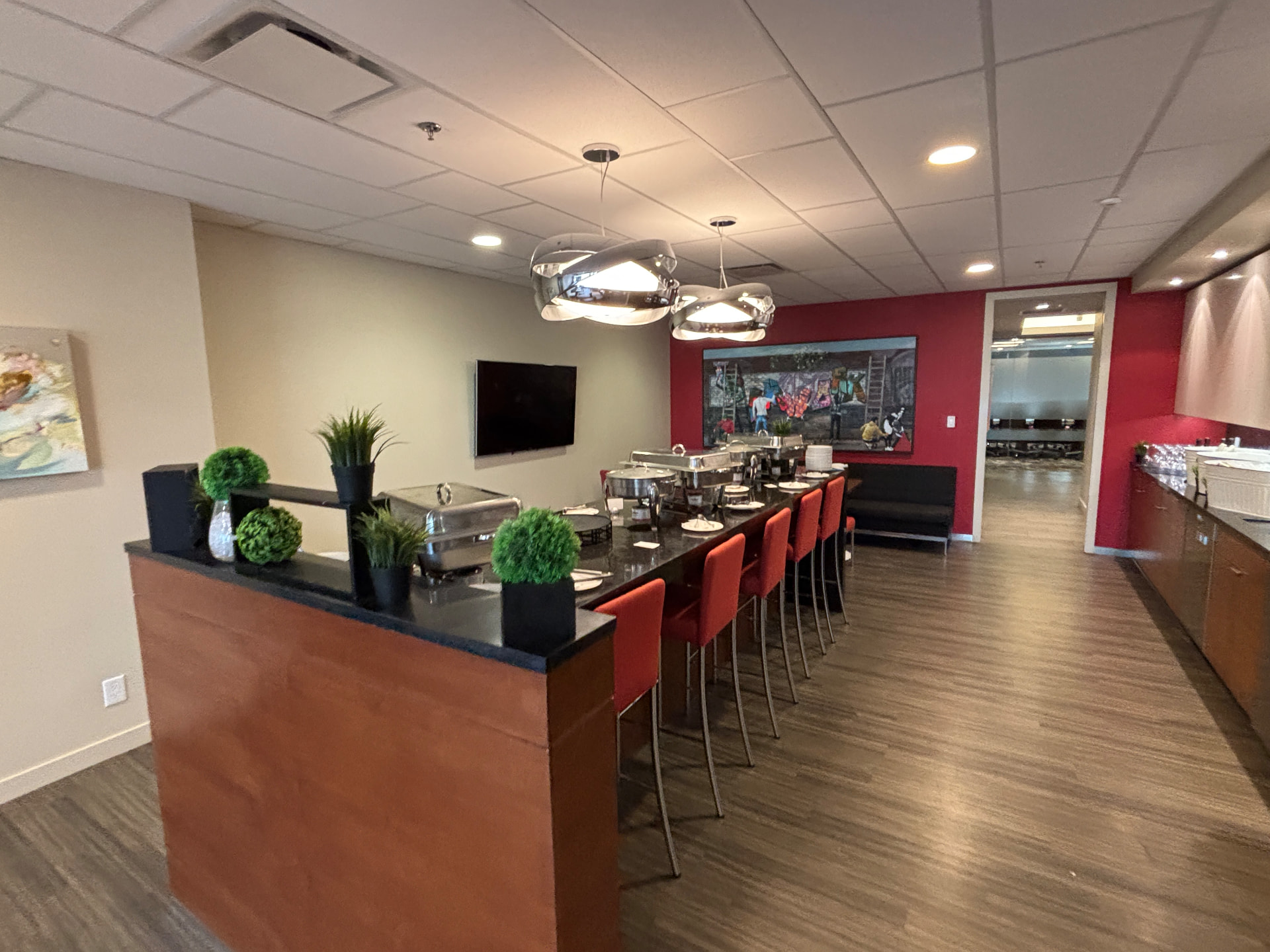 Kitchen and hospitality area on the 27th floor of TD Tower